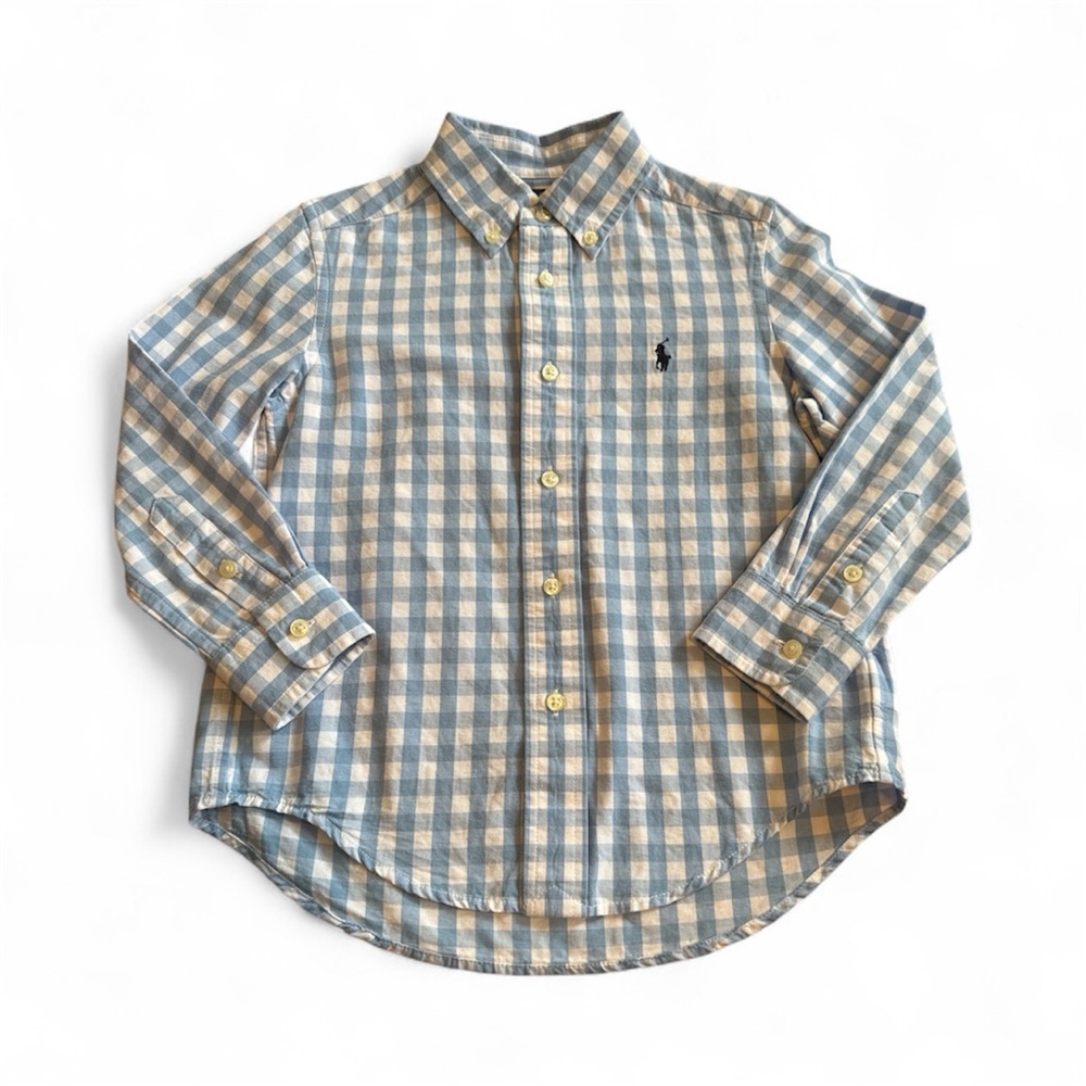 Ralph Lauren Light Blue and White Plaid Shirt